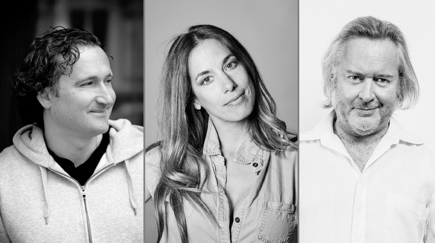 Guido Tartarotti © Ingo Pertramer, Nina Hartmann © Luis Casanova, Gregor Seberg © Jan Frankl Porträts von Guido Tartarotti, Nina Hartmann, Gregor Seberg